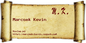 Marcsek Kevin névjegykártya